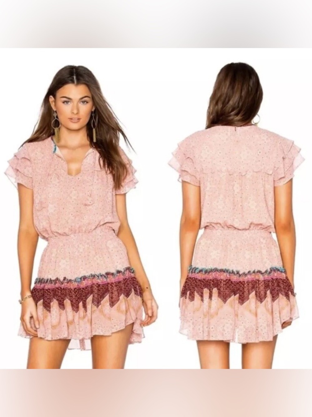 Misa Los Angeles Blush Floral Dress XS